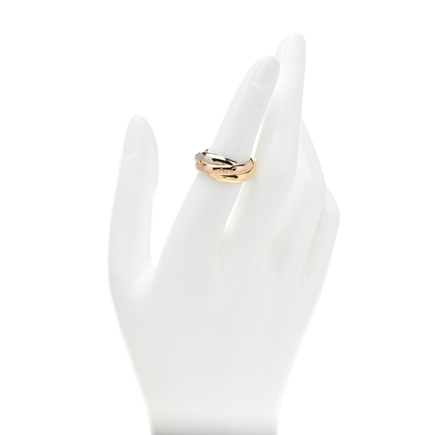 Cartier 18K Pink Yellow White Gold Classic Les Must De Cartier Trinity Ring 53 6.25 2 of 7