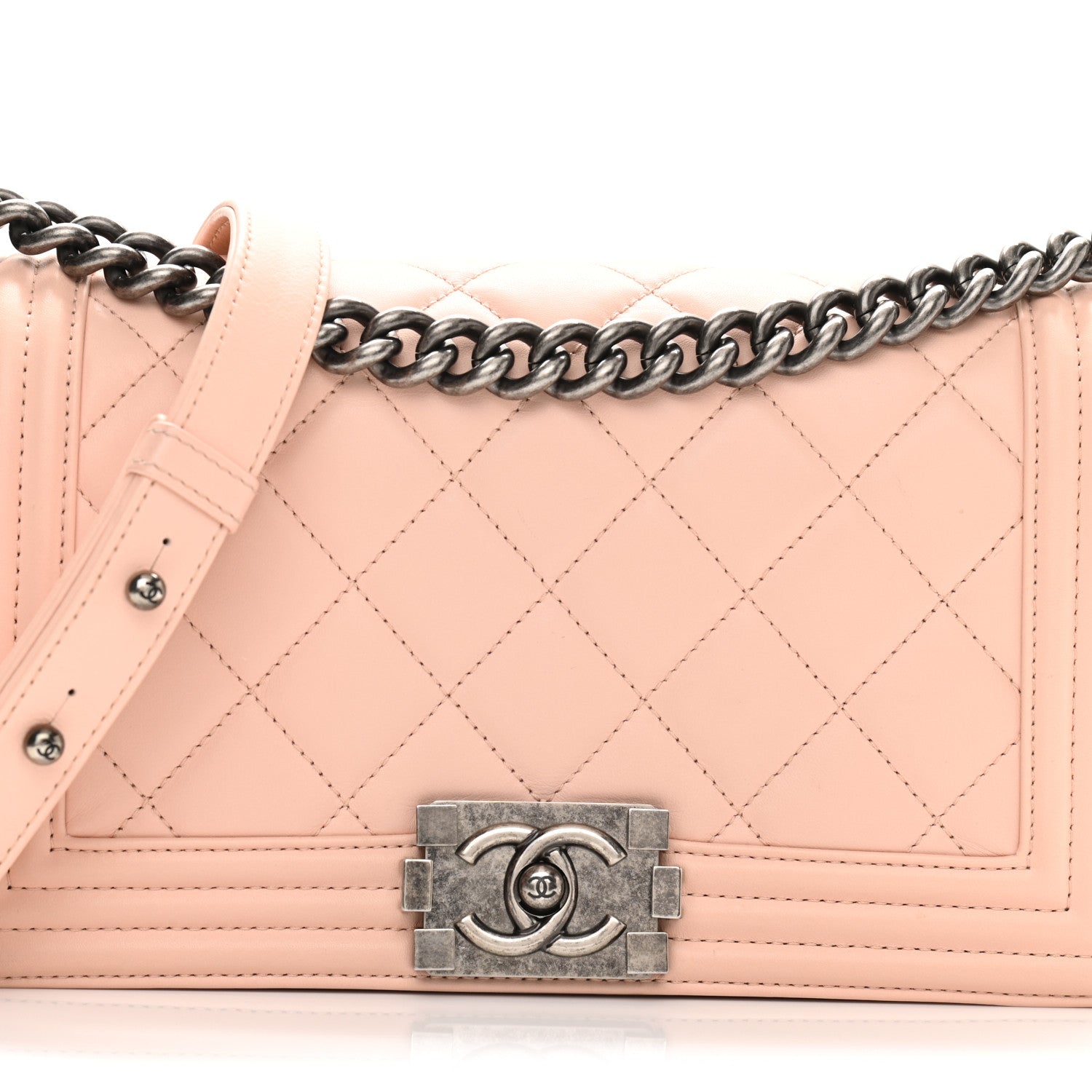 Chanel Lambskin Quilted Medium Boy Flap Light Pink 8 of 10