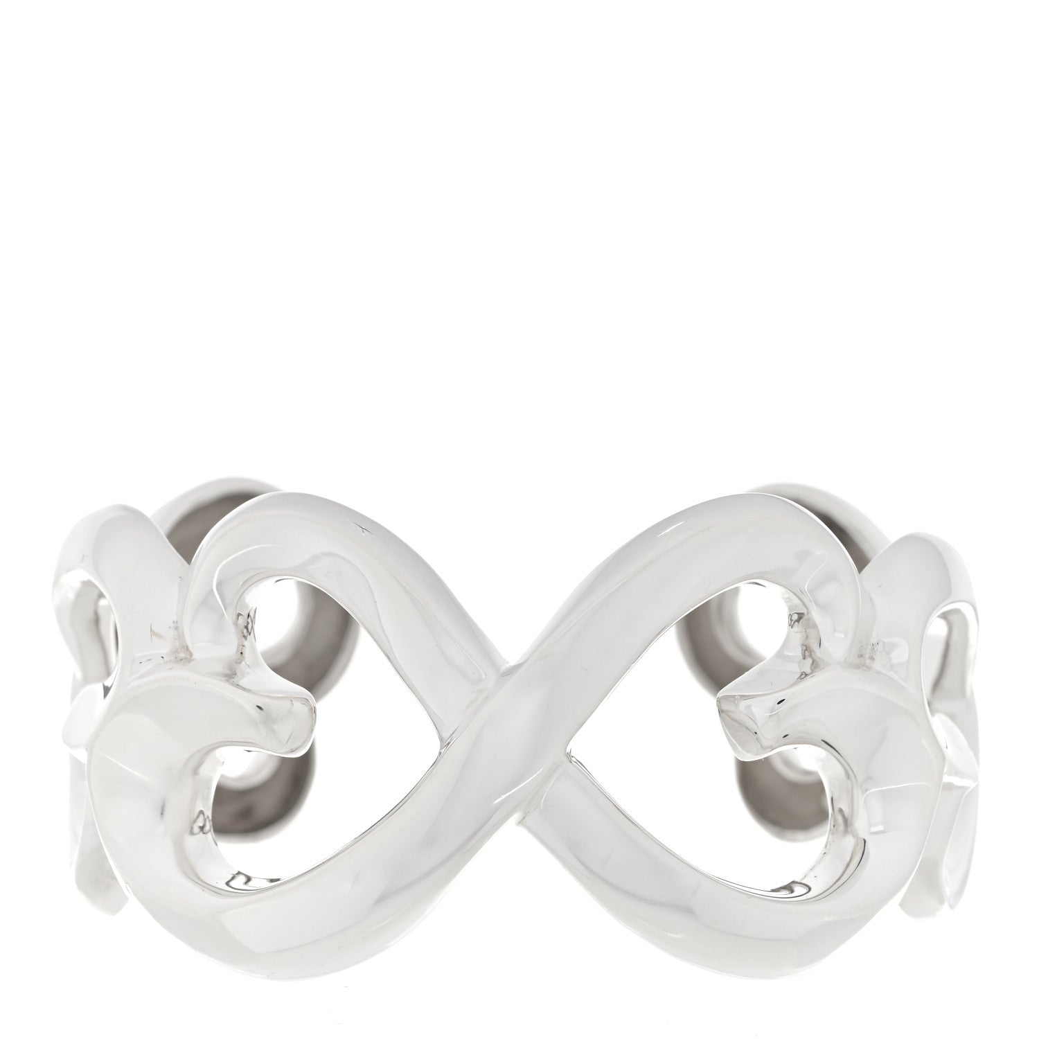 Tiffany Sterling Silver Paloma Picasso Double Loving Heart Cuff Bracelet 1 of 3