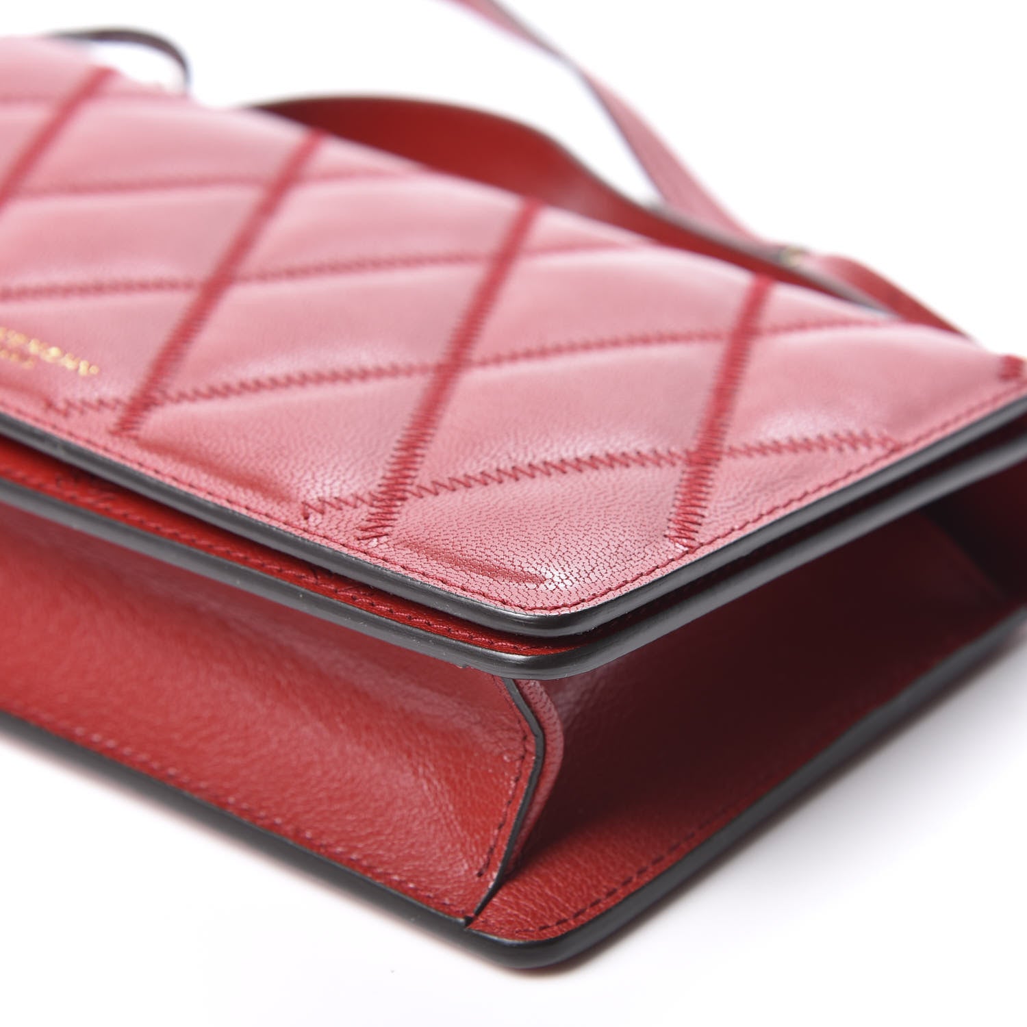 Givenchy Goatskin Quilted GV3 Strap Wallet Vermillon 6 of 10