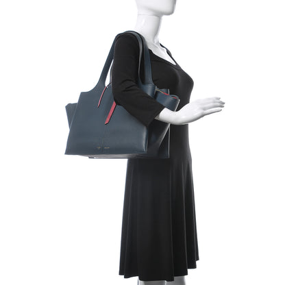 Celine Baby Grained Calfskin Medium Tri-Fold Bag Steel Blue 2 of 10