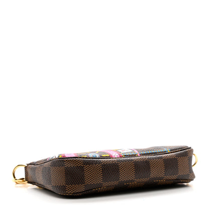 Louis Vuitton Damier Ebene 2020 Christmas Animation Big Wheel Mini Pochette Accessories Rose Ballerine 5 of 7