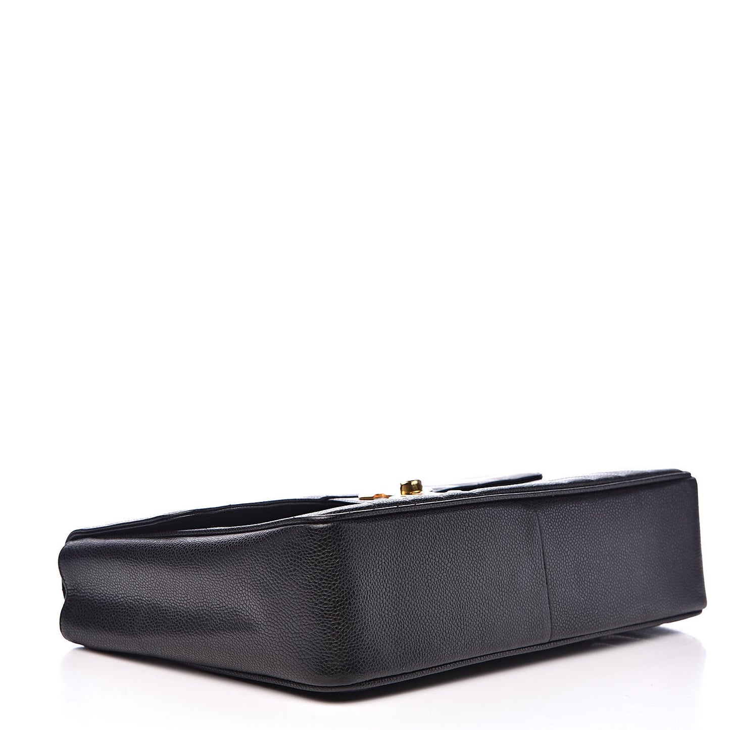 Caviar Vertical Quilted Jumbo Single Flap Black