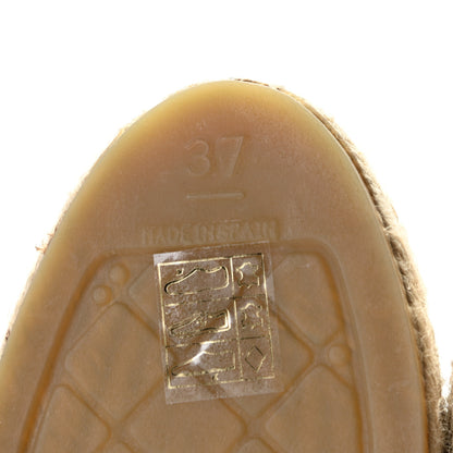 Chanel Lambskin CC Espadrilles 37 Beige Black 9 of 10