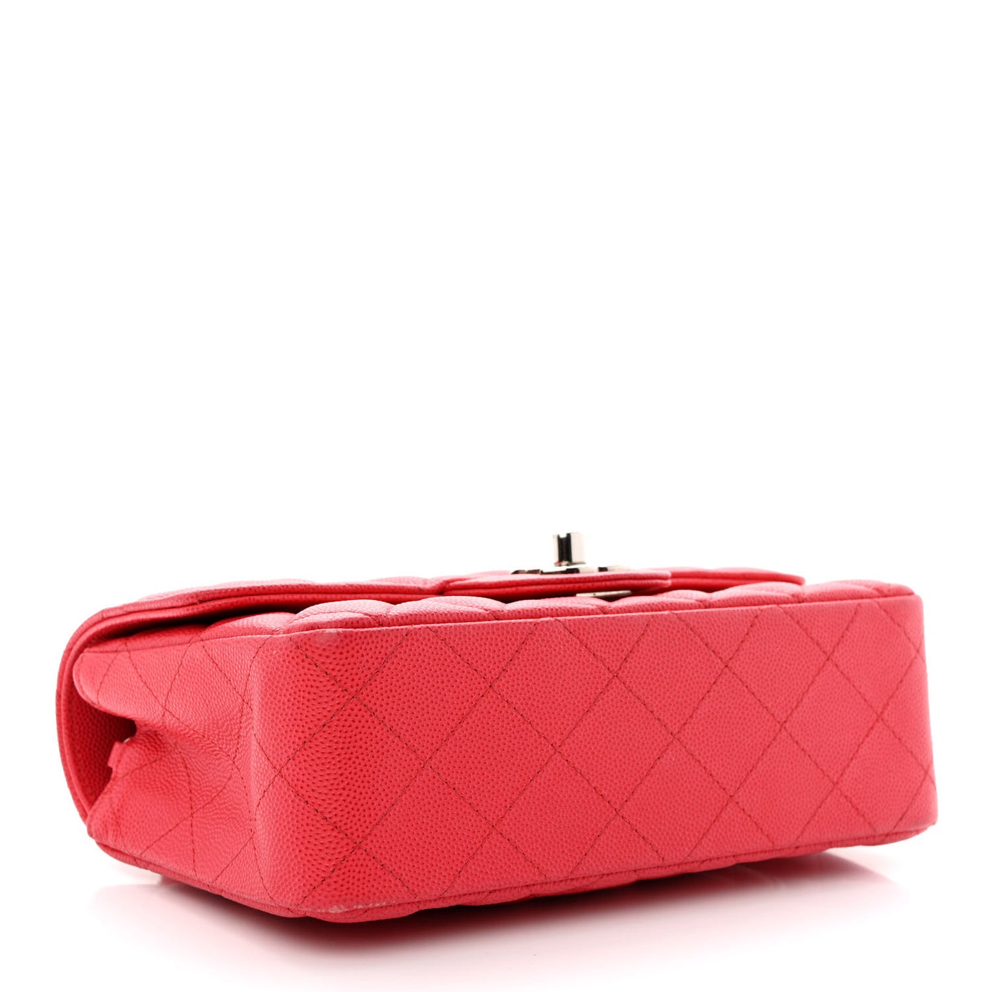 Caviar Quilted Mini Rectangular Flap Red