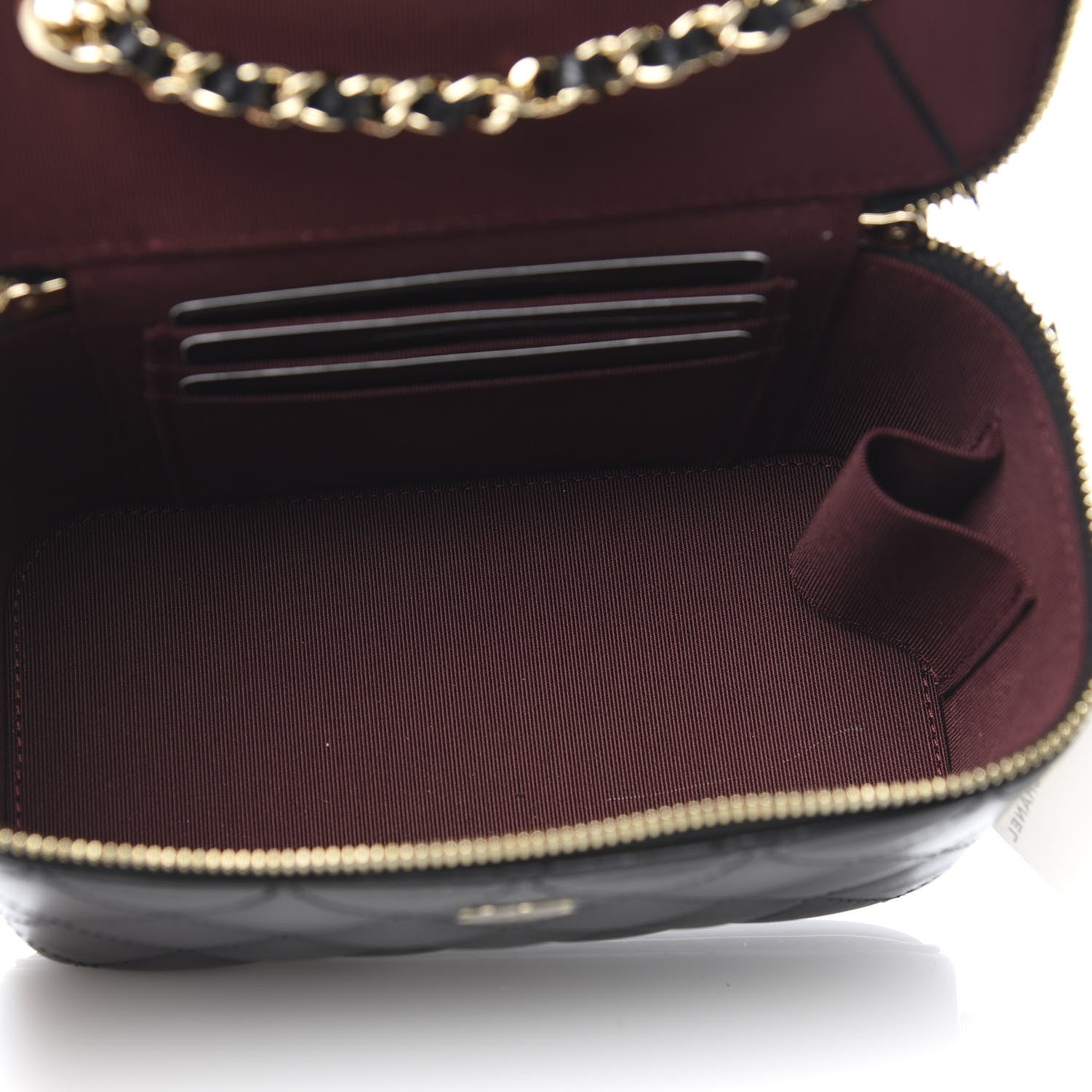 Chanel Lambskin Quilted Small Vanity Case With Chain Black 5 of 11