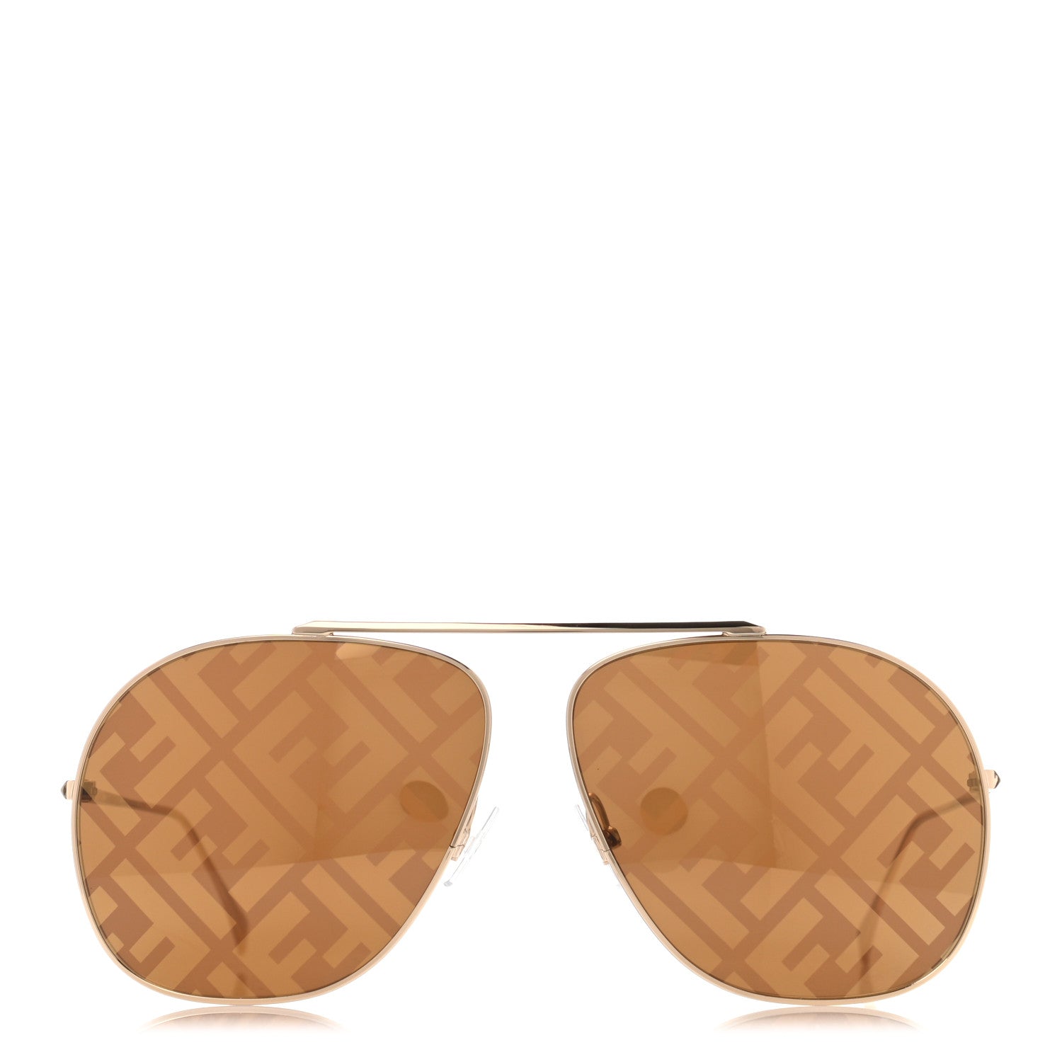 Fendi Metal Fendi Forever Aviator Sunglasses FF0407/G/S Gold 2 of 6