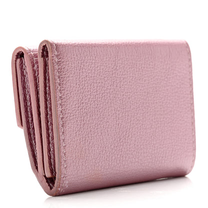 Louis Vuitton Metallic Calfskin Lockmini Wallet Pink 3 of 13