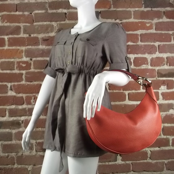 Leather Bamboo Ring Hobo Coral