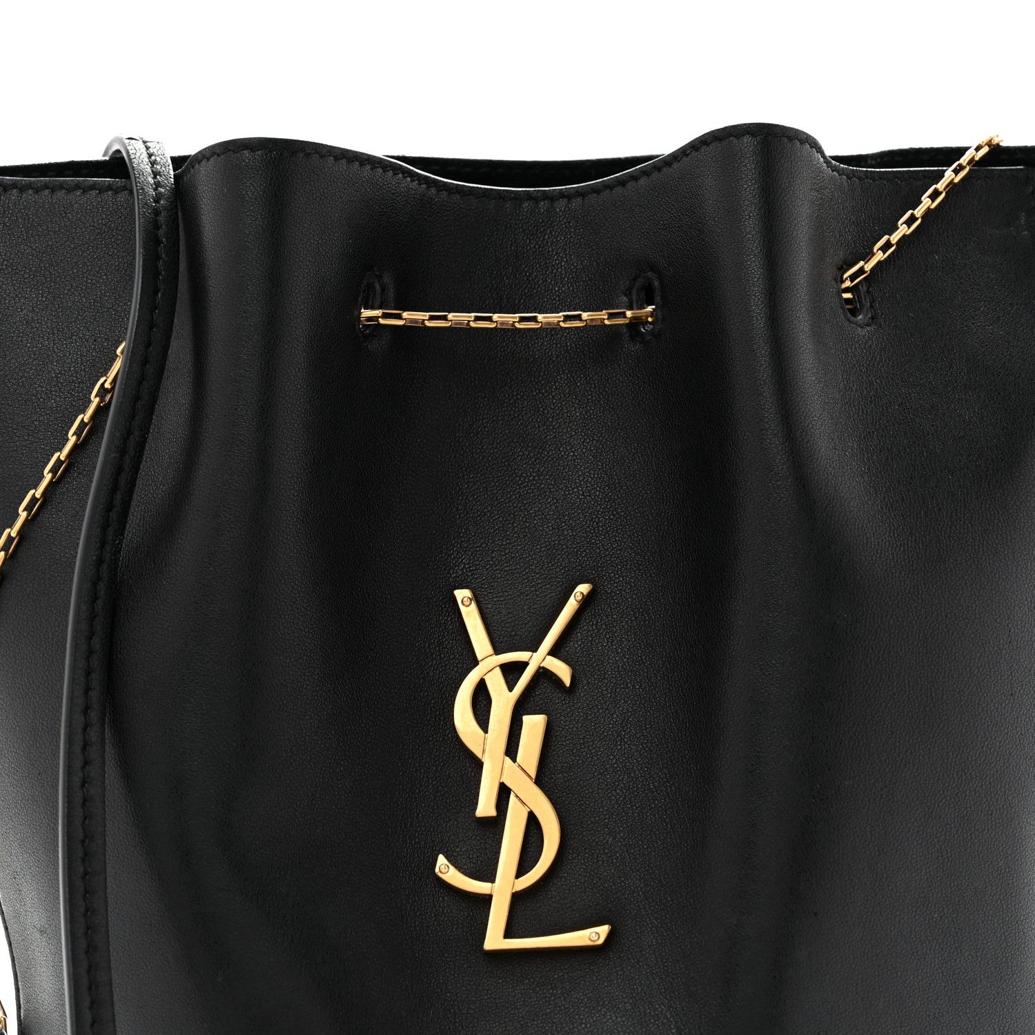 Saint Laurent Lambskin Pochon Shoulder Bag Black 8 of 11
