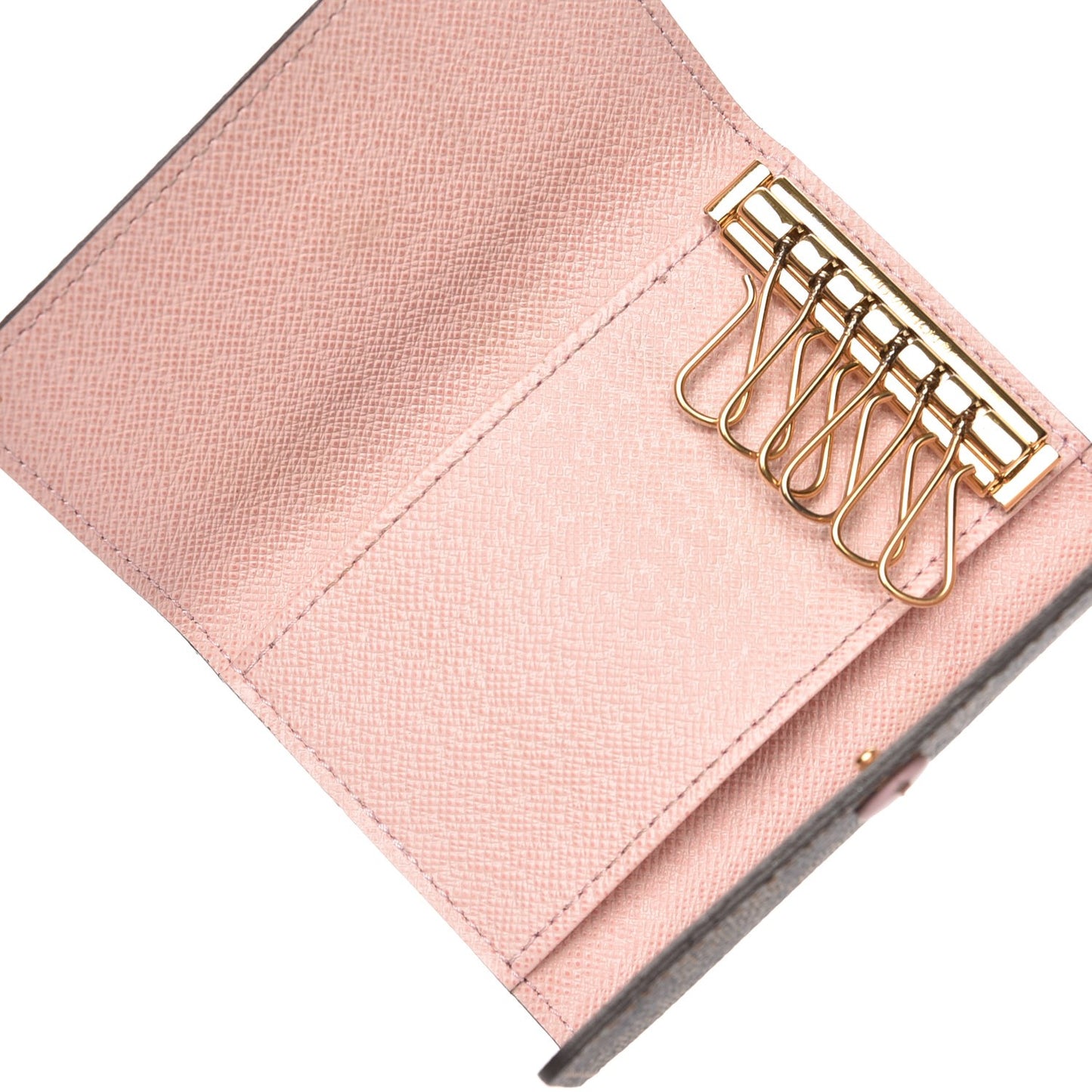 Damier Ebene Multicles 6 Key Holder Rose Ballerine