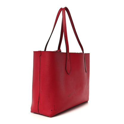 Burberry Grainy Calfskin Haymarket Check Medium Reversible Tote Red 5 of 23