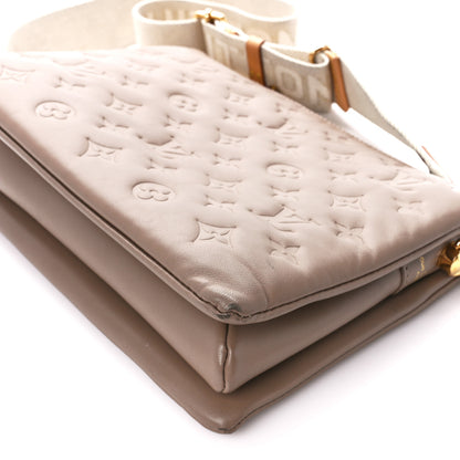 Louis Vuitton Lambskin Embossed Monogram Coussin PM Taupe 10 of 13