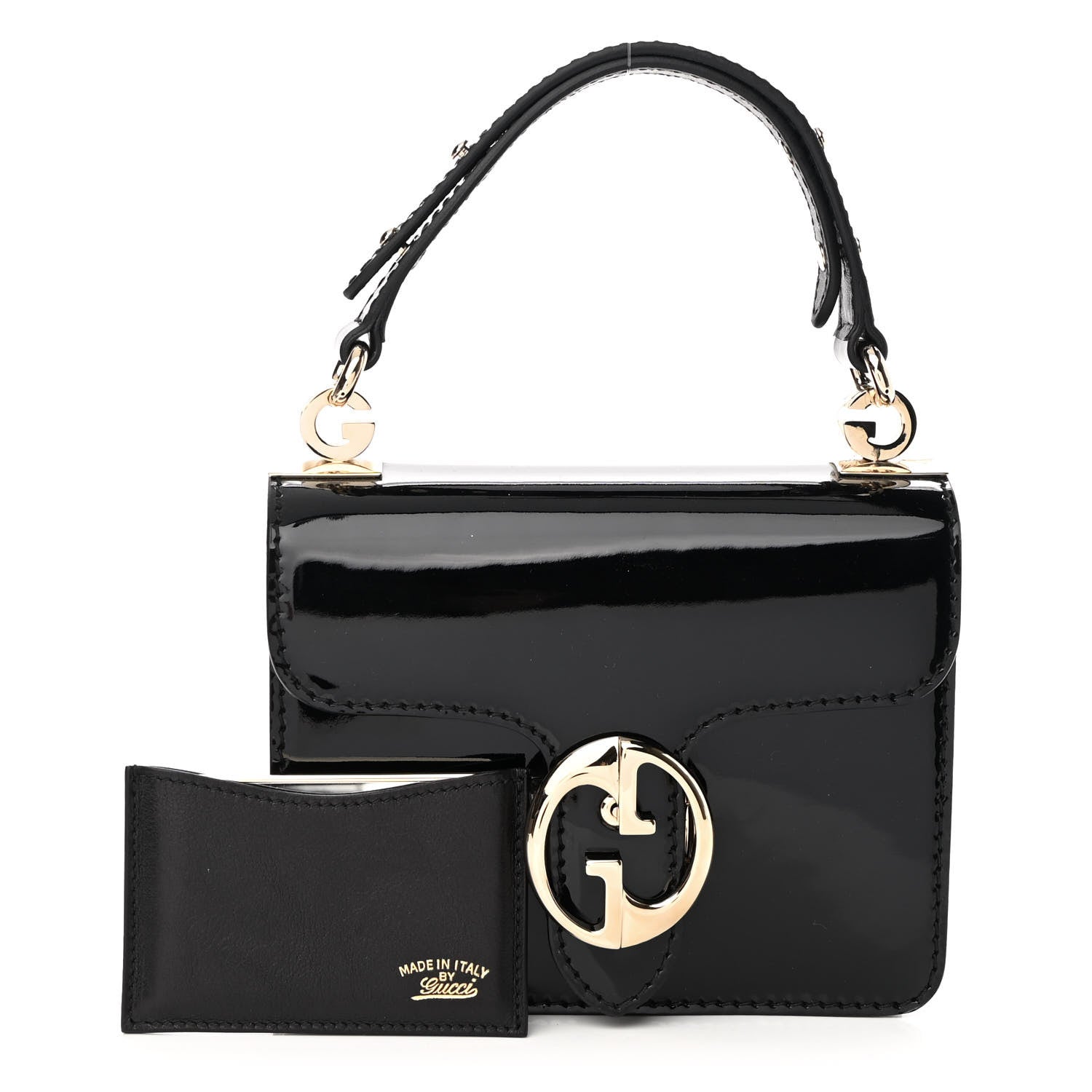 Gucci Patent 1973 Flap Bag Black 1 of 12
