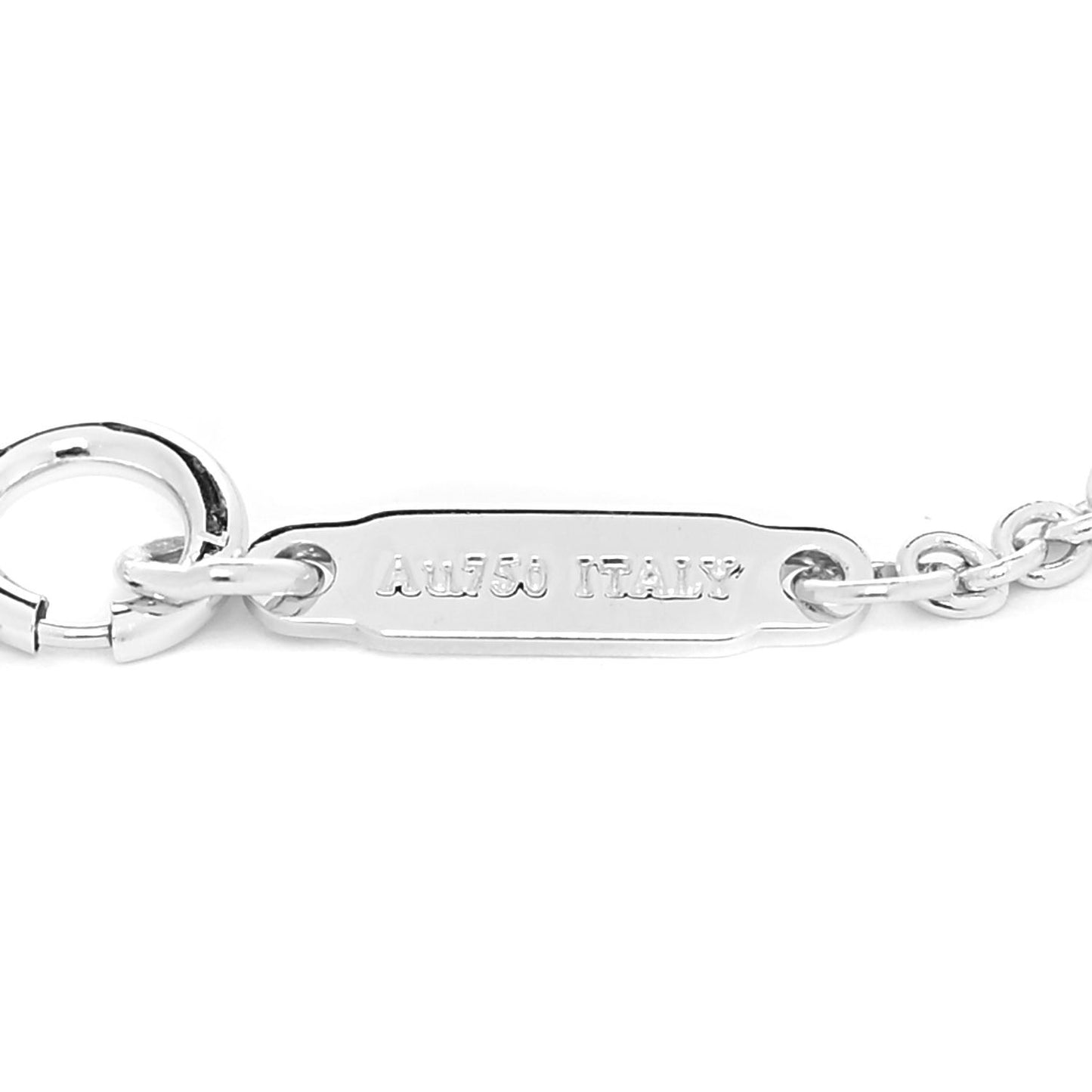 18K White Gold Diamond Tag Chain Bracelet
