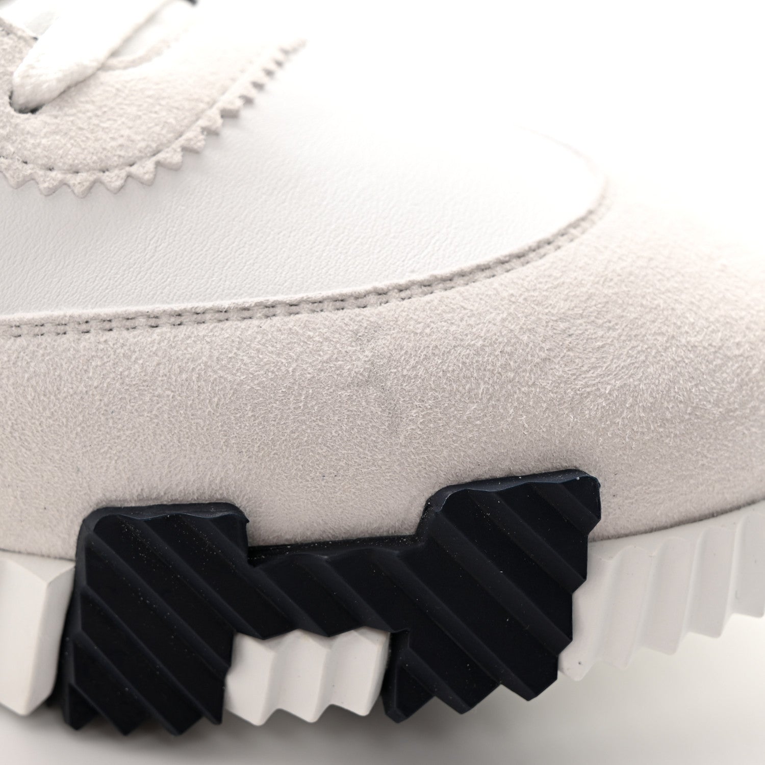 Hermes Goatskin Suede Mens Bouncing Sneakers 44 White 9 of 12
