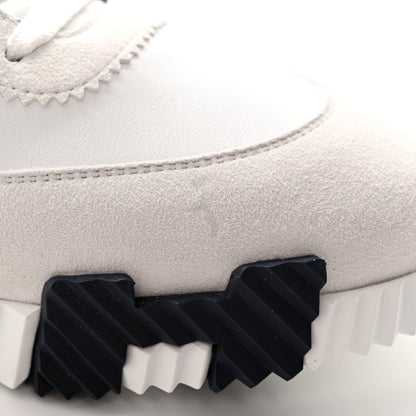 Hermes Goatskin Suede Mens Bouncing Sneakers 44 White 9 of 12