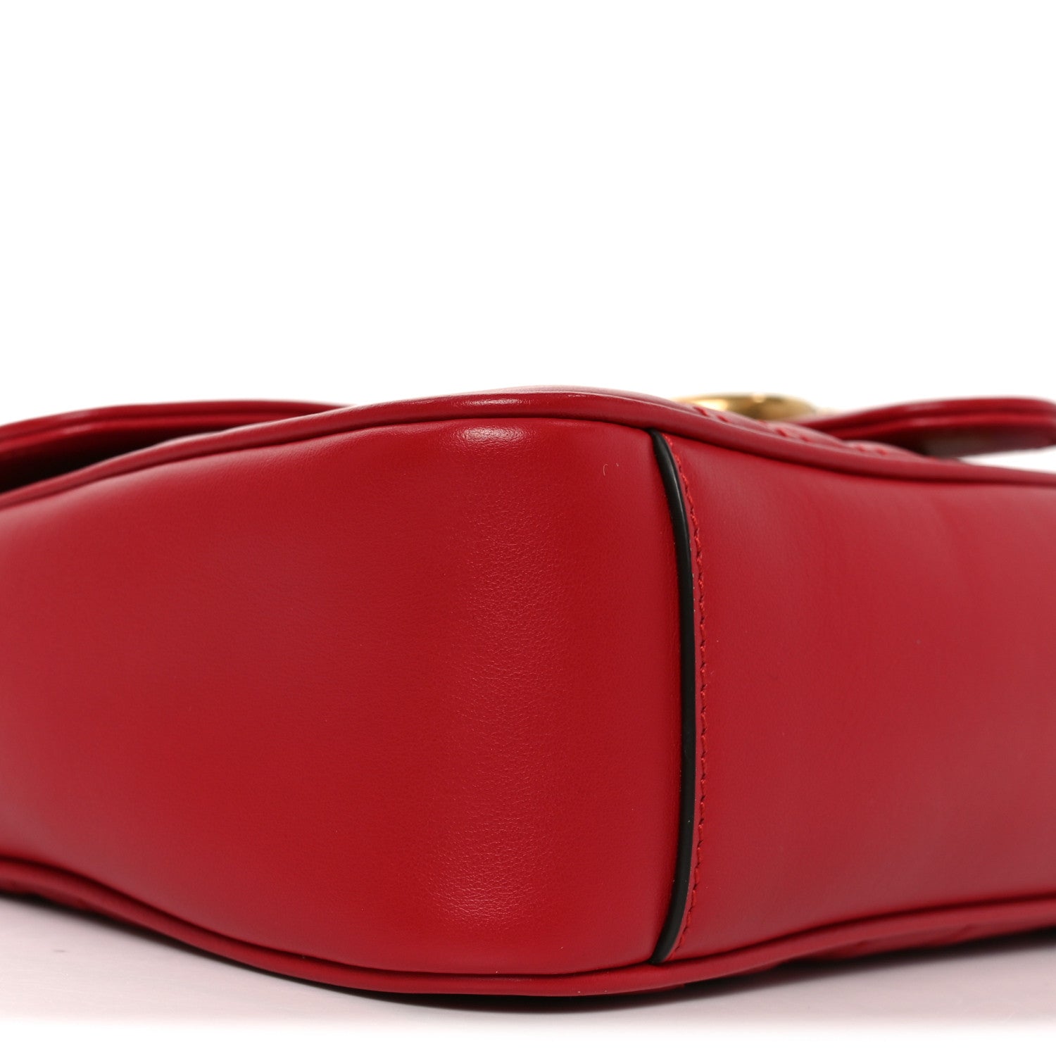 Gucci Calfskin Matelasse Small GG Marmont Shoulder Bag Hibiscus Red 9 of 11