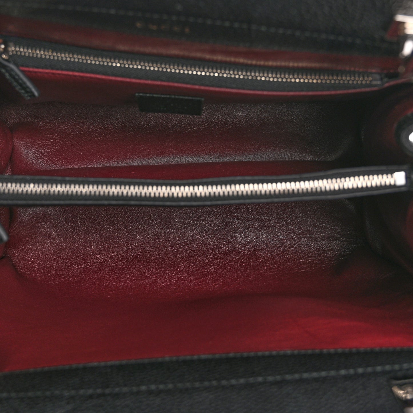 Grainy Calfskin Small Zumi Top Handle Bag Black