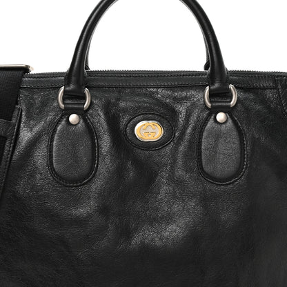 Gucci Fluffy Calfskin Morpheus Weekender Duffle Black 8 of 10