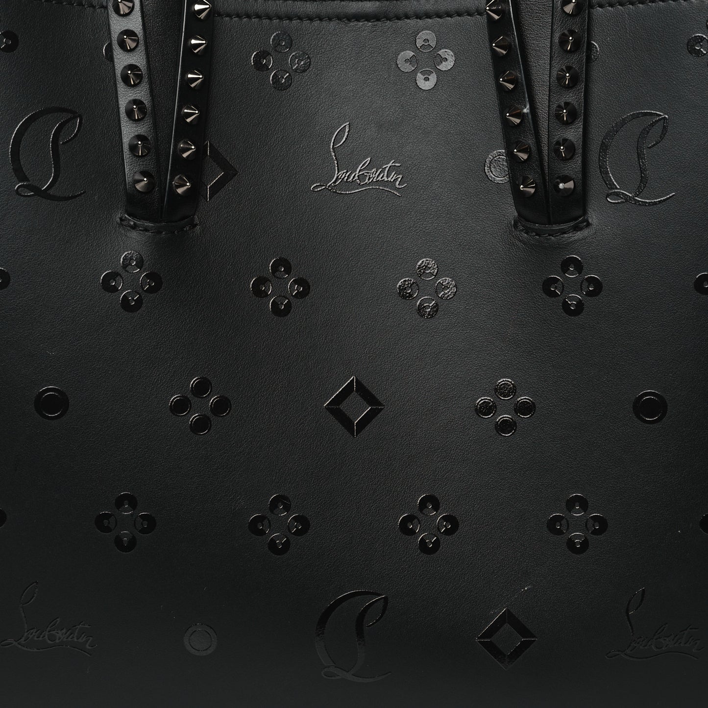 Calfskin Loubinthesky East West Cabata Tote Black