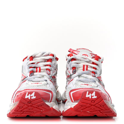 Balenciaga Mesh Rubber Bi-Color Mens Runner Sneakers 41 Red White 3 of 9