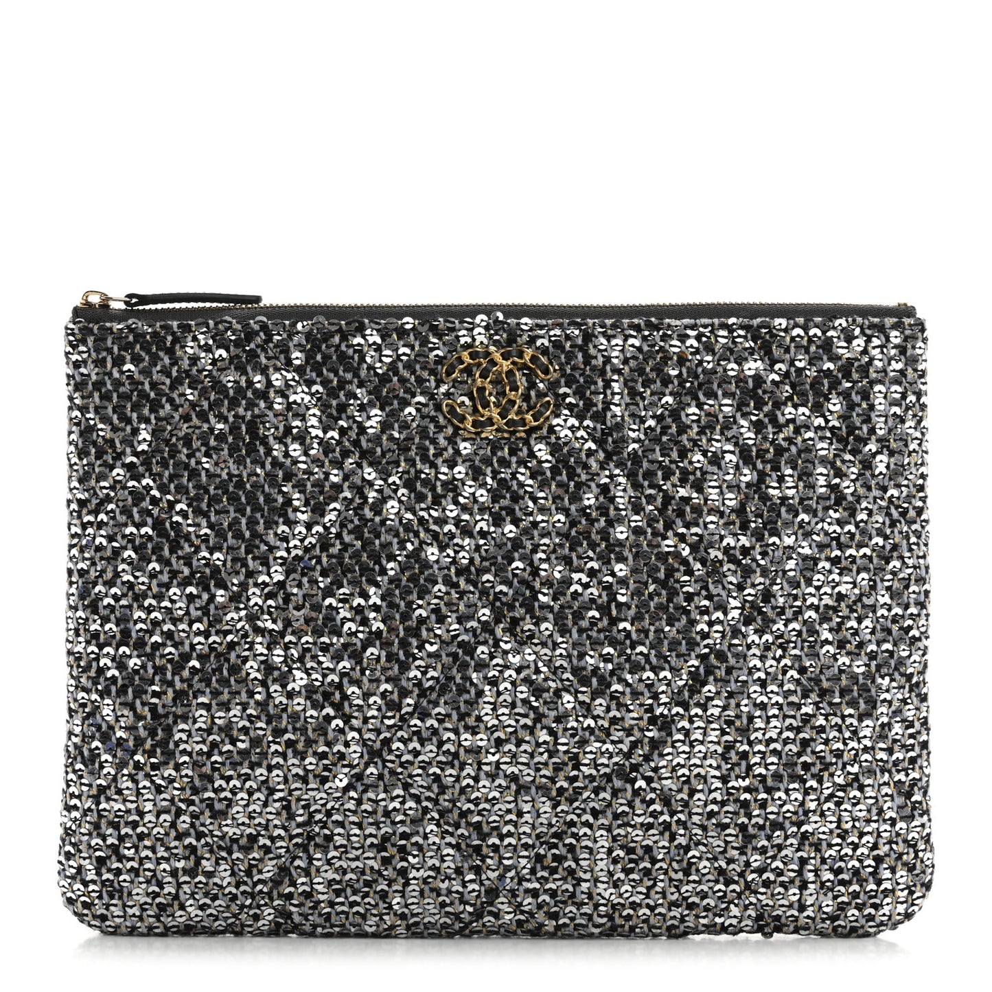 Sequins Medium 19 Pouch Silver