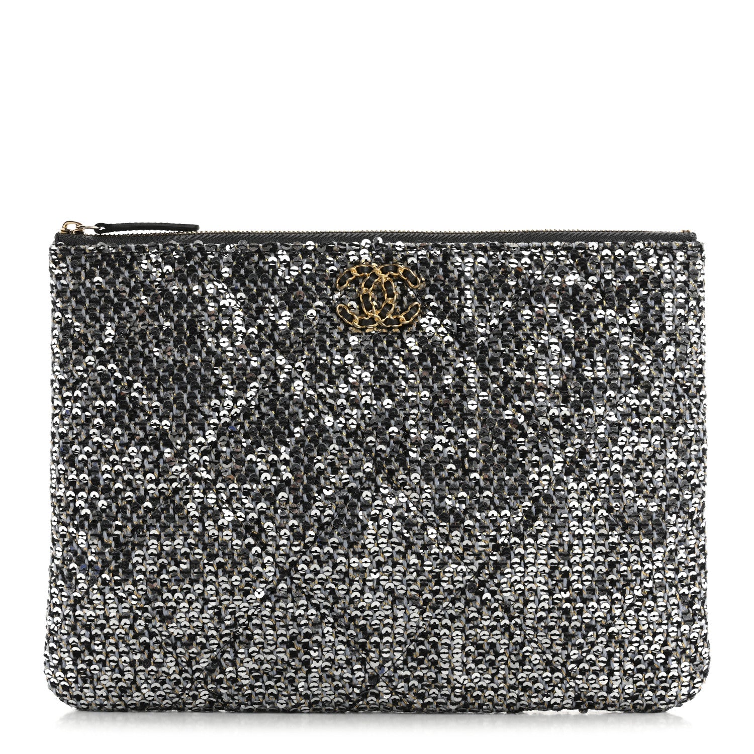 Chanel Sequins Medium 19 Pouch Silver 1 of 8