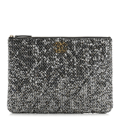 Chanel Sequins Medium 19 Pouch Silver 1 of 8