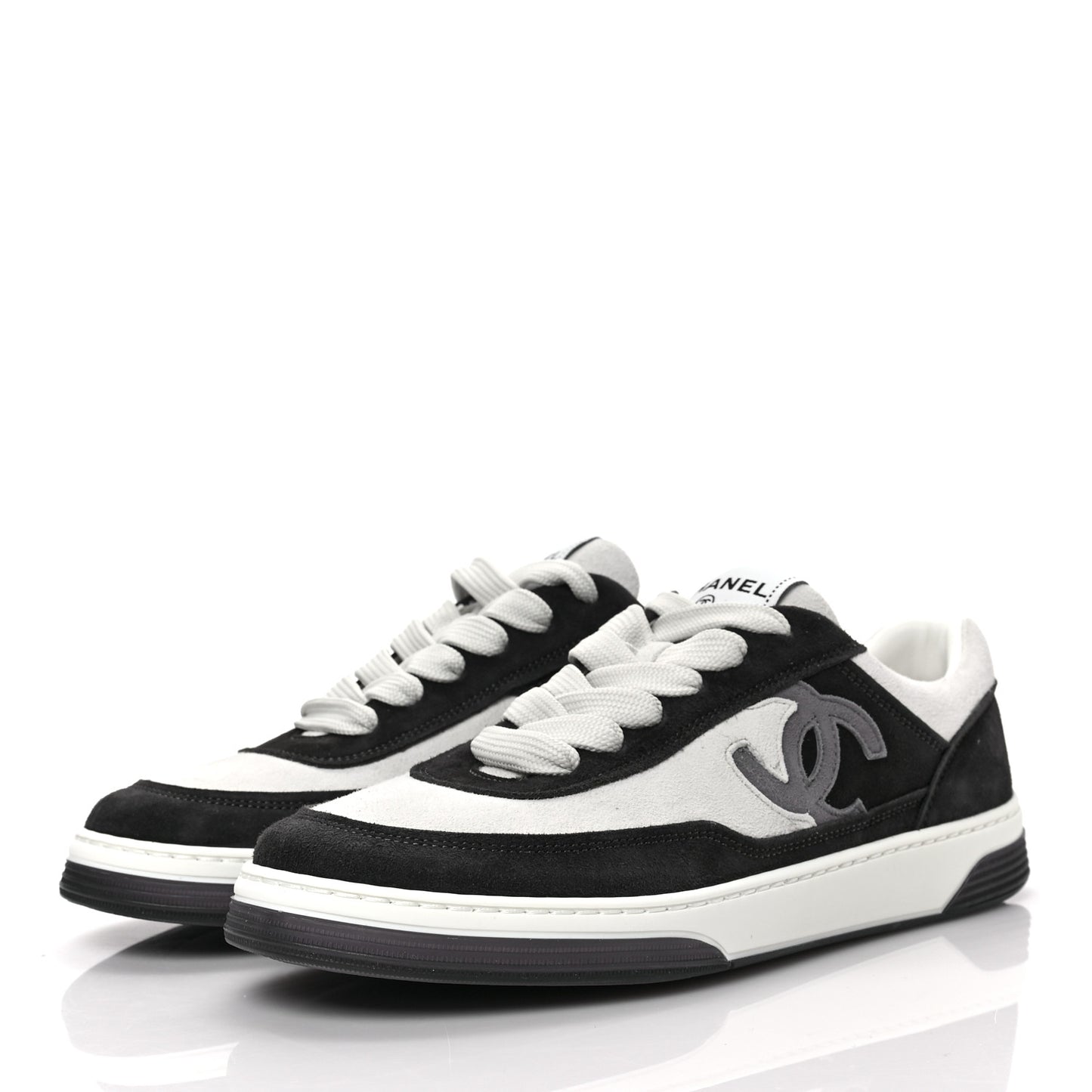 Suede Kidskin Womens CC Sneakers 38.5 Black White