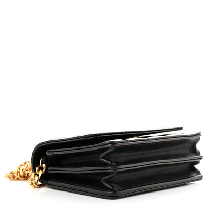 Chanel Lambskin Quilted CC Pearl Enamel Clutch on Chain WOC Black 4 of 12