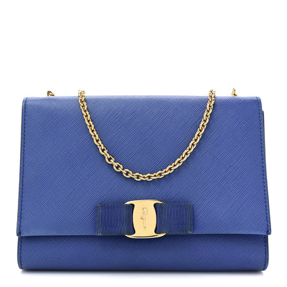 Salvatore Ferragamo Printed Calfskin Ginny Shoulder Bag Blue 1 of 14