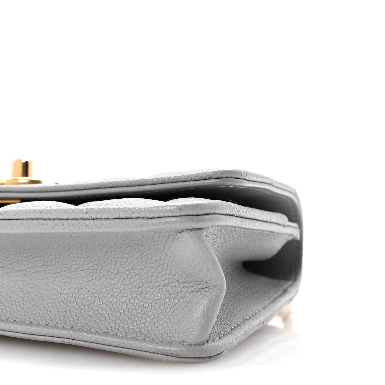 Chanel Caviar Quilted Sweetheart Wallet On Chain WOC Grey 11 of 12