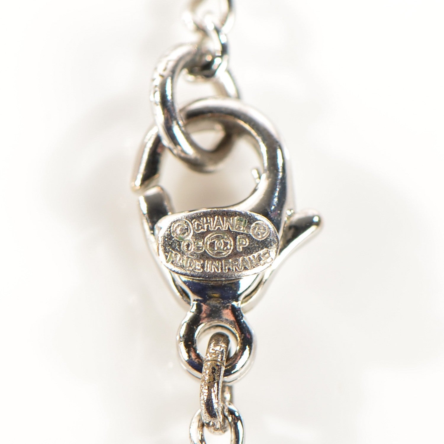 Chanel Perforated CC Pendant Necklace Silver 5 of 5