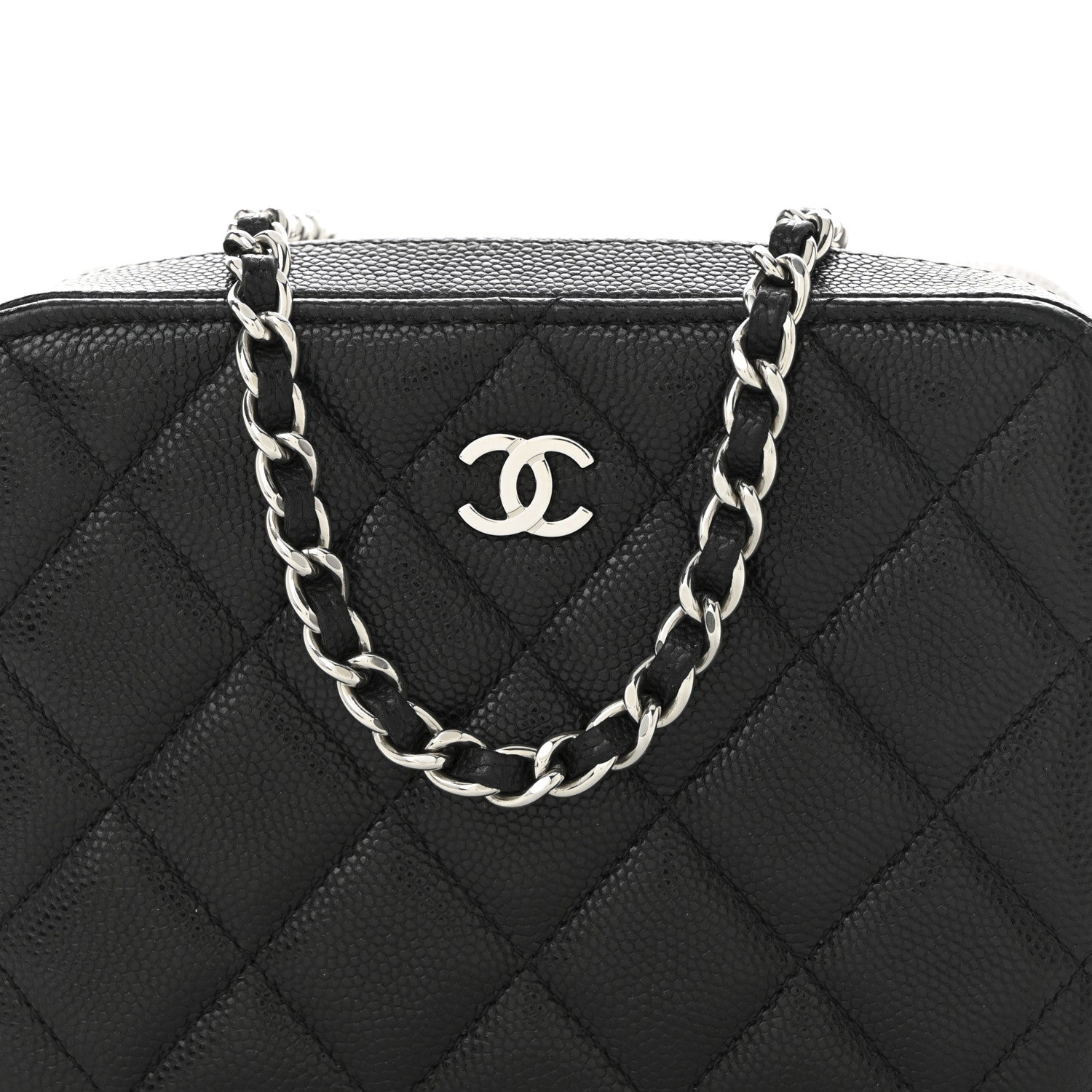 Chanel Caviar Quilted CC Vanity Case With Chain Black 8 of 10