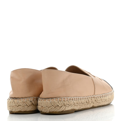 Chanel Lambskin CC Espadrilles 39 Beige Black 4 of 15