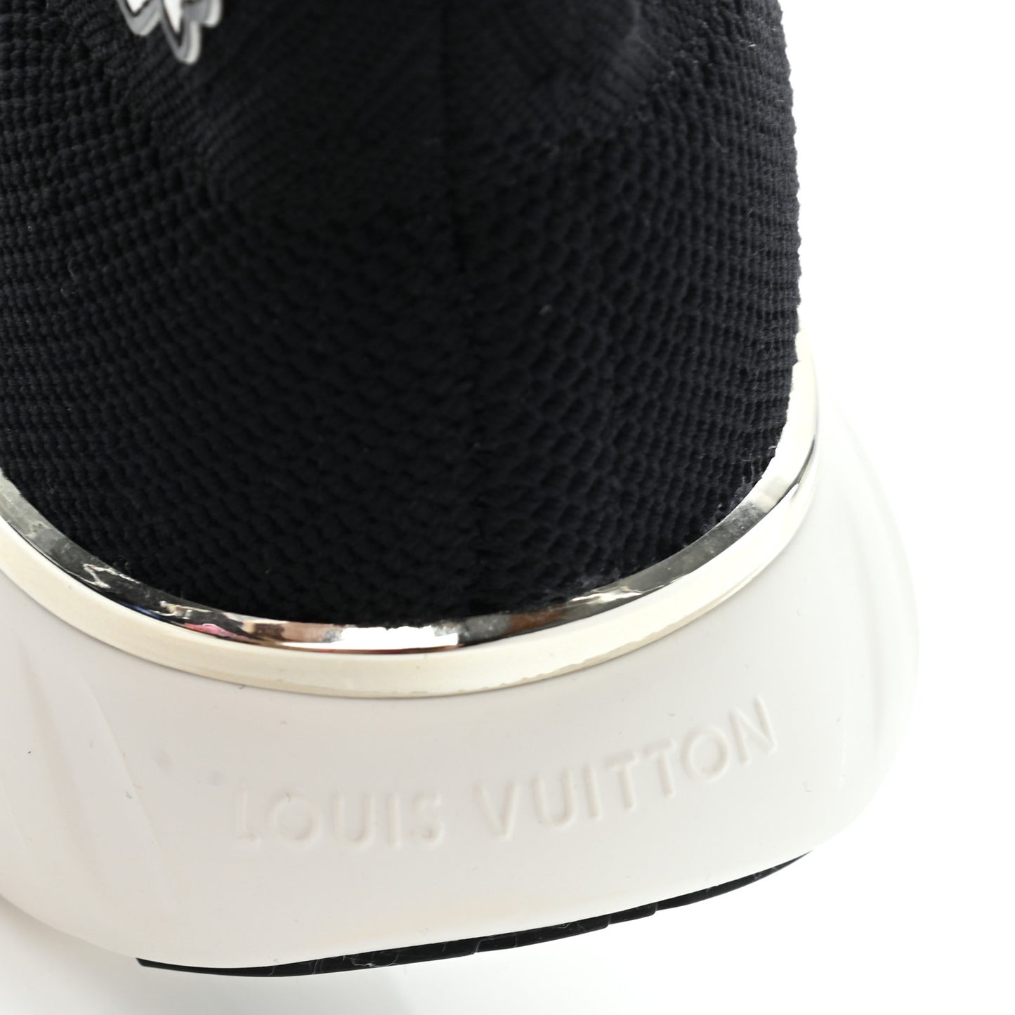 Stretch Fabric LV Black Heart Sock Sneaker 37.5 Black
