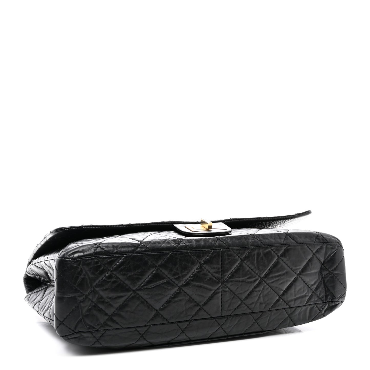Aged Calfskin Quilted 2.55 Reissue 228 Flap Black