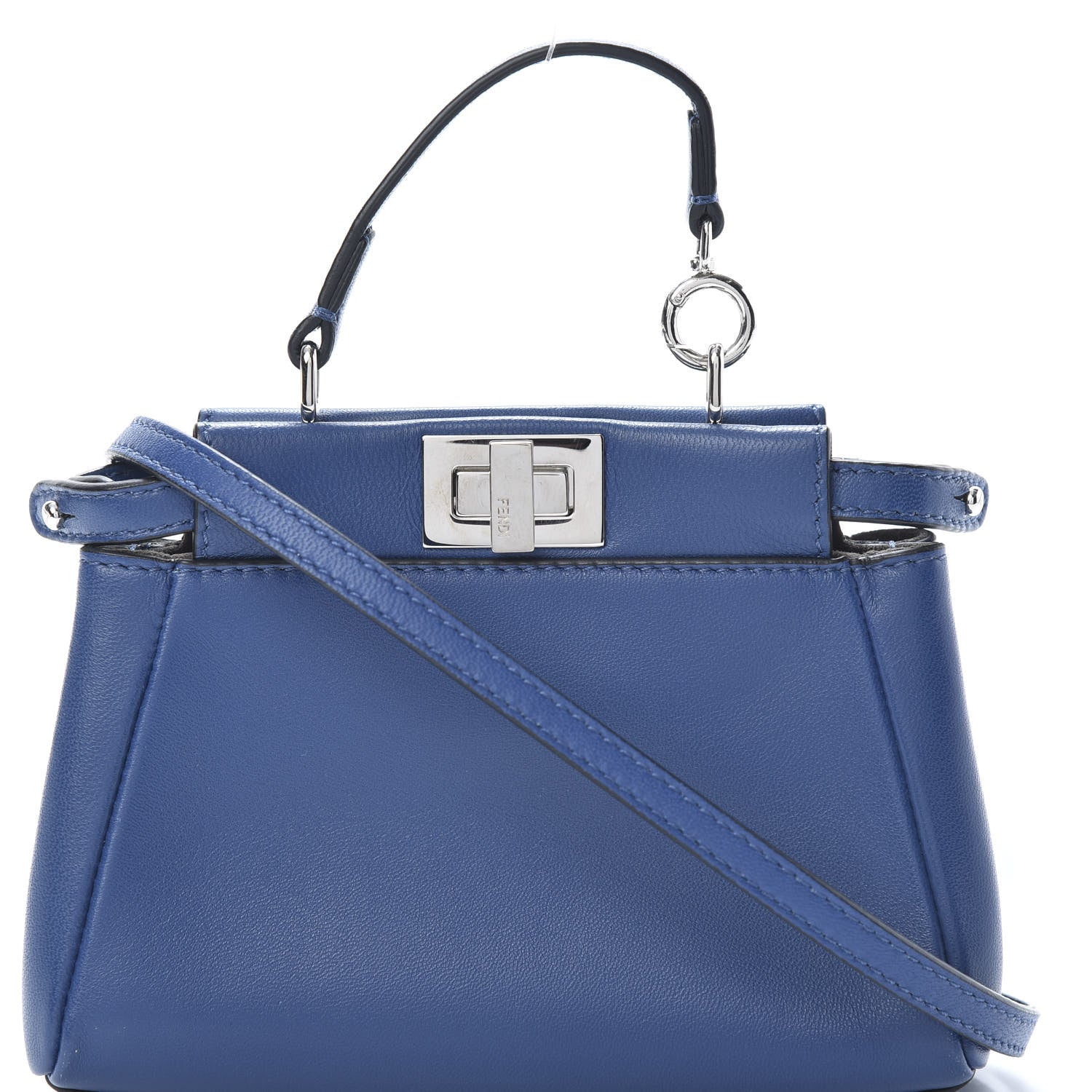 Fendi Shiny Nappa Micro Peekaboo Iconic Satchel Iris 9 of 11