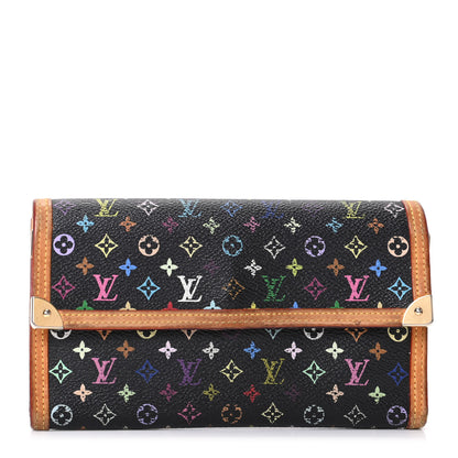 Louis Vuitton Monogram Multicolor Porte Tresor International Wallet Black 1 of 6