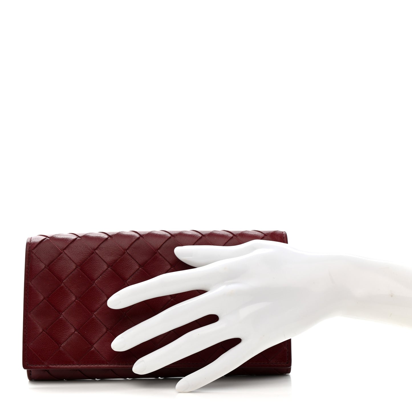 Nappa Intrecciato Flap Wallet Bordeaux
