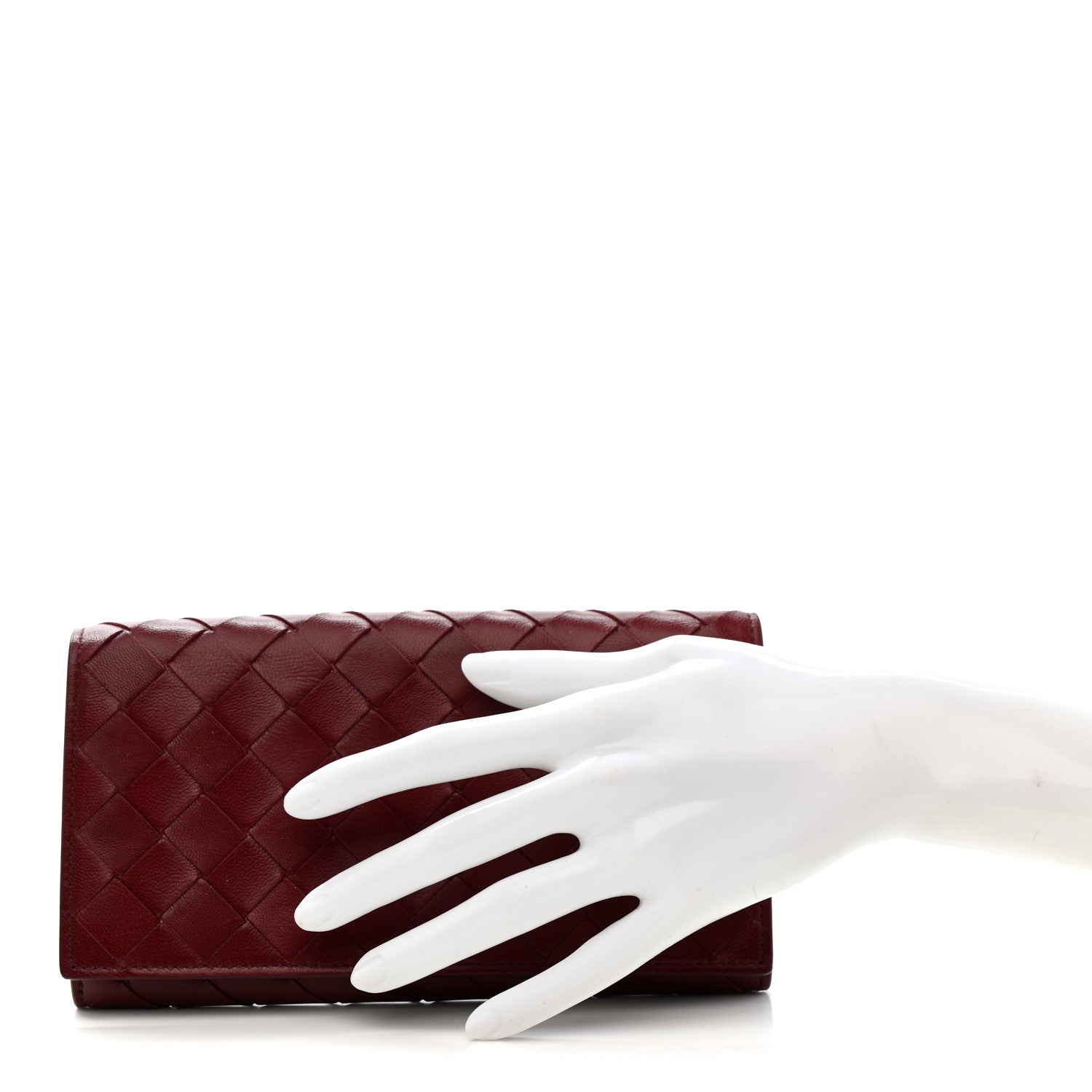 Bottega Veneta Nappa Intrecciato Flap Wallet Bordeaux 2 of 10