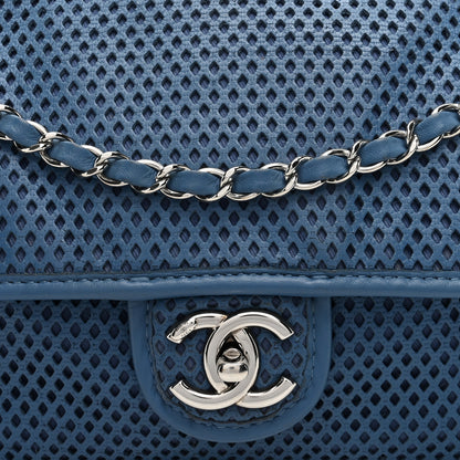 Chanel Perforated Calfskin Large Up In The Air Flap Blue 8 of 10