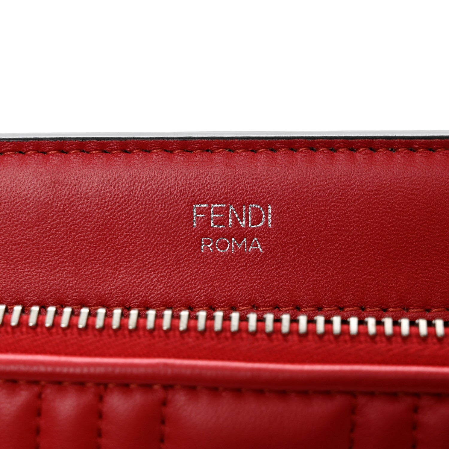 Fendi Shiny Nappa Trapuntata Small DotCom Click Chain Satchel Rojo 8 of 11