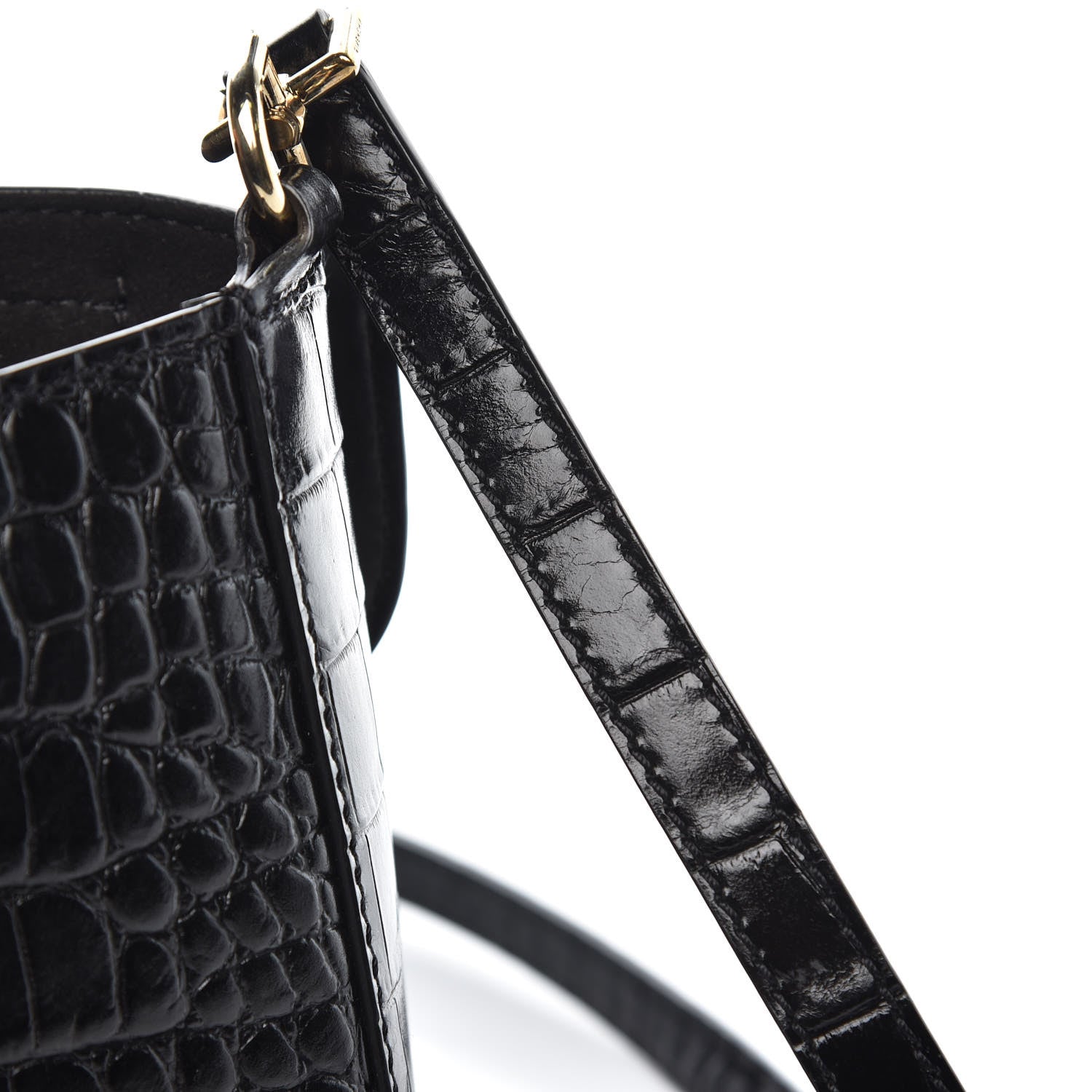 Givenchy Calfskin Crocodile Embossed Small Nobile Shoulder Bag Black 10 of 10