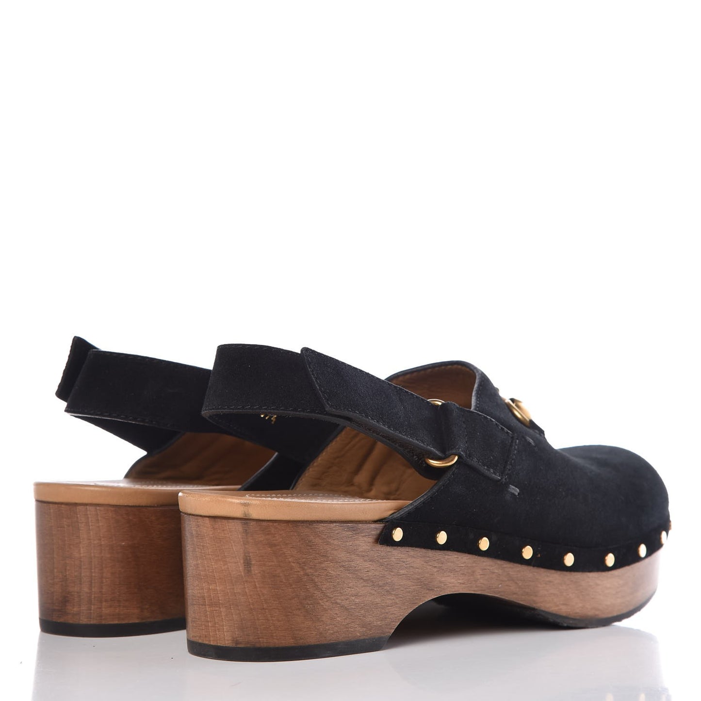 Suede Horsebit Amstel Slingback Clogs 39.5 Black