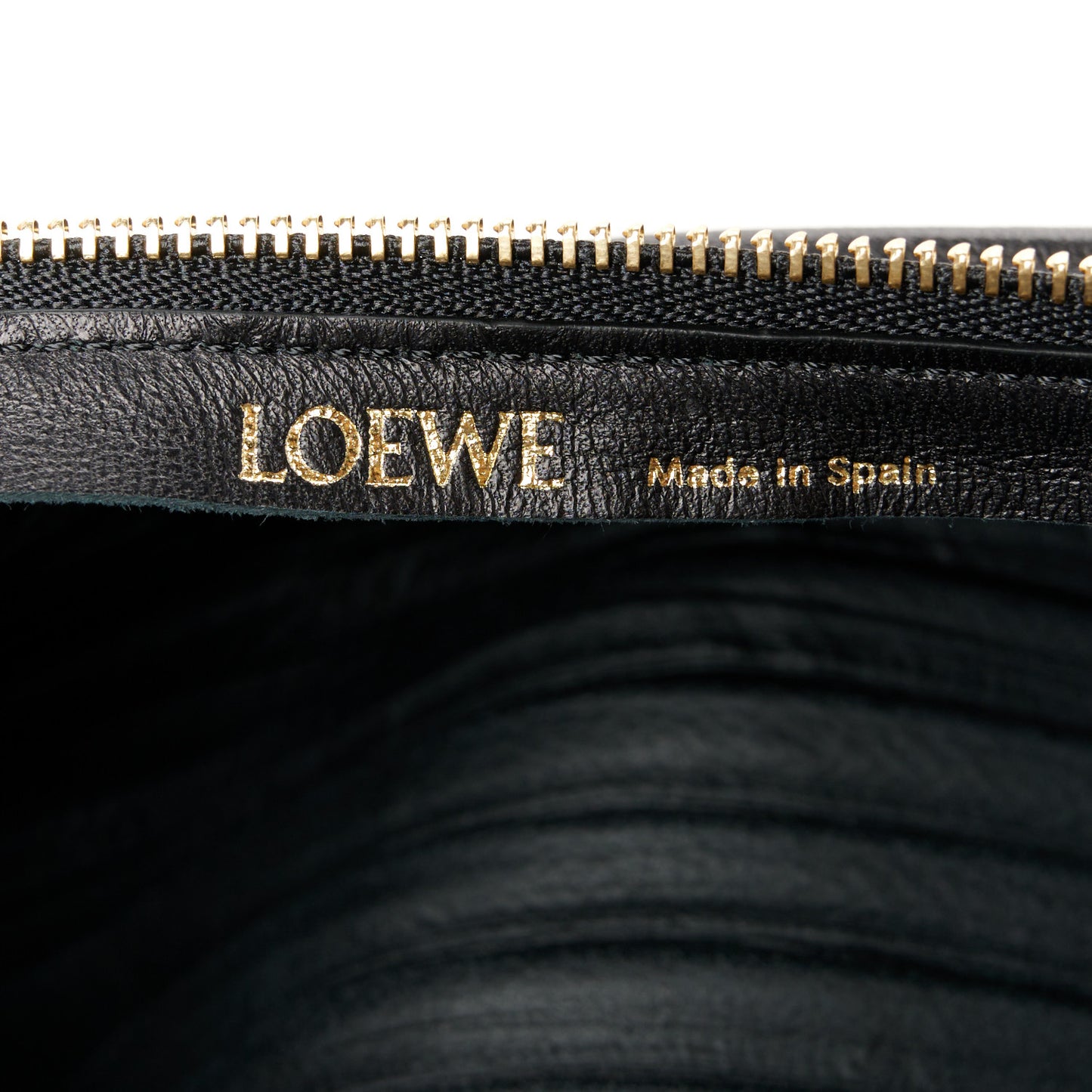 Lambskin Pleated Bracelet Pouch Shoulder Bag Black