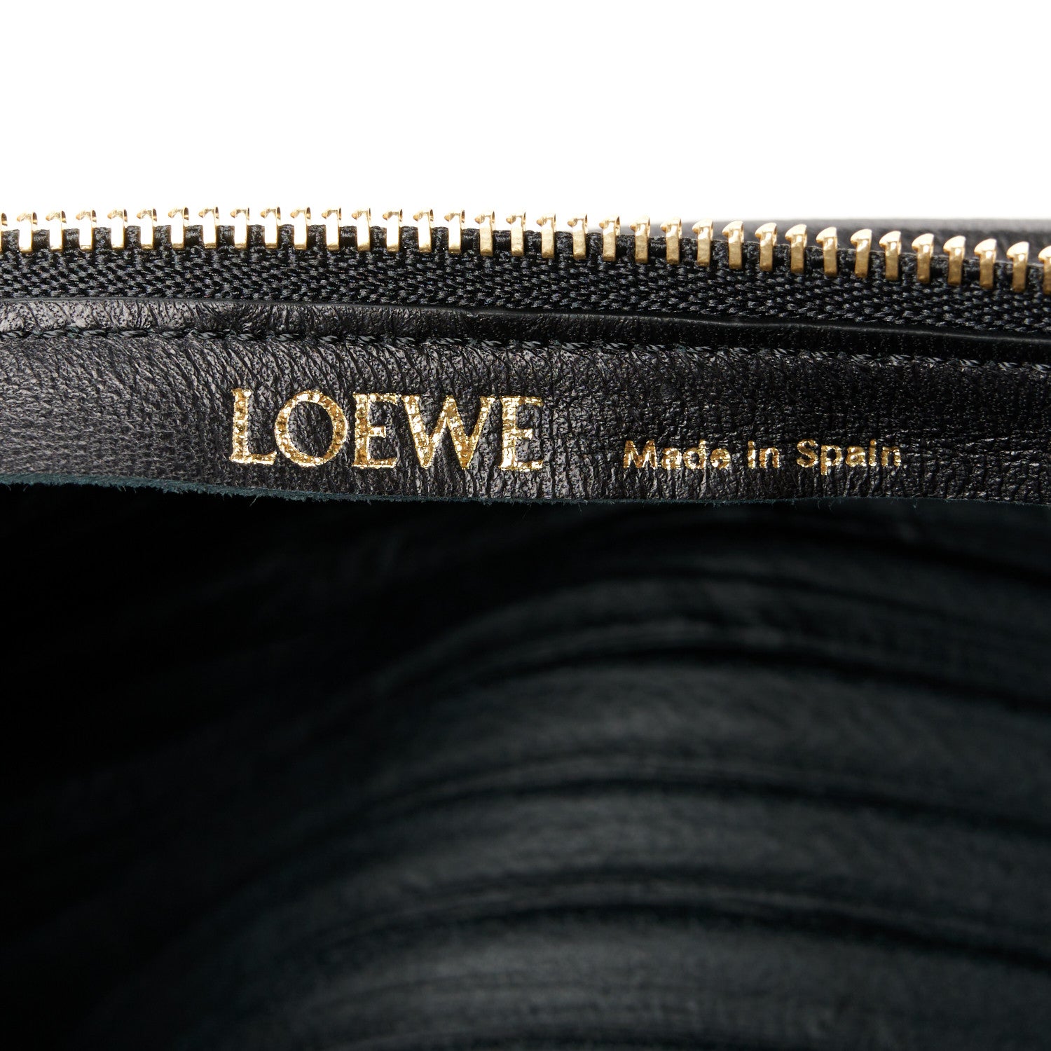Loewe Lambskin Pleated Bracelet Pouch Shoulder Bag Black 6 of 10