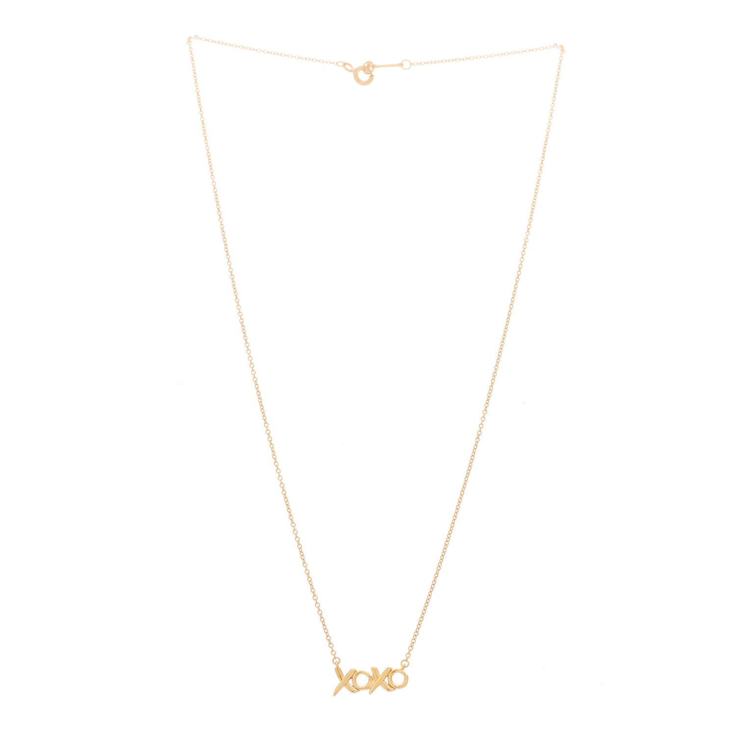 Tiffany 18K Rose Gold Paloma Picasso Small Love and Kisses Pendant Necklace 2 of 5