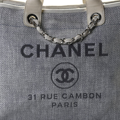Chanel Canvas Medium Deauville Tote Light Blue 6 of 19